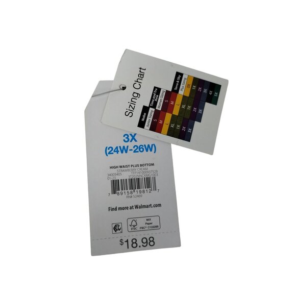 Time and Tru Womes 3XL Strawberry Cream High Waist Embellished Bikini Bottoms - Picture 5 of 7